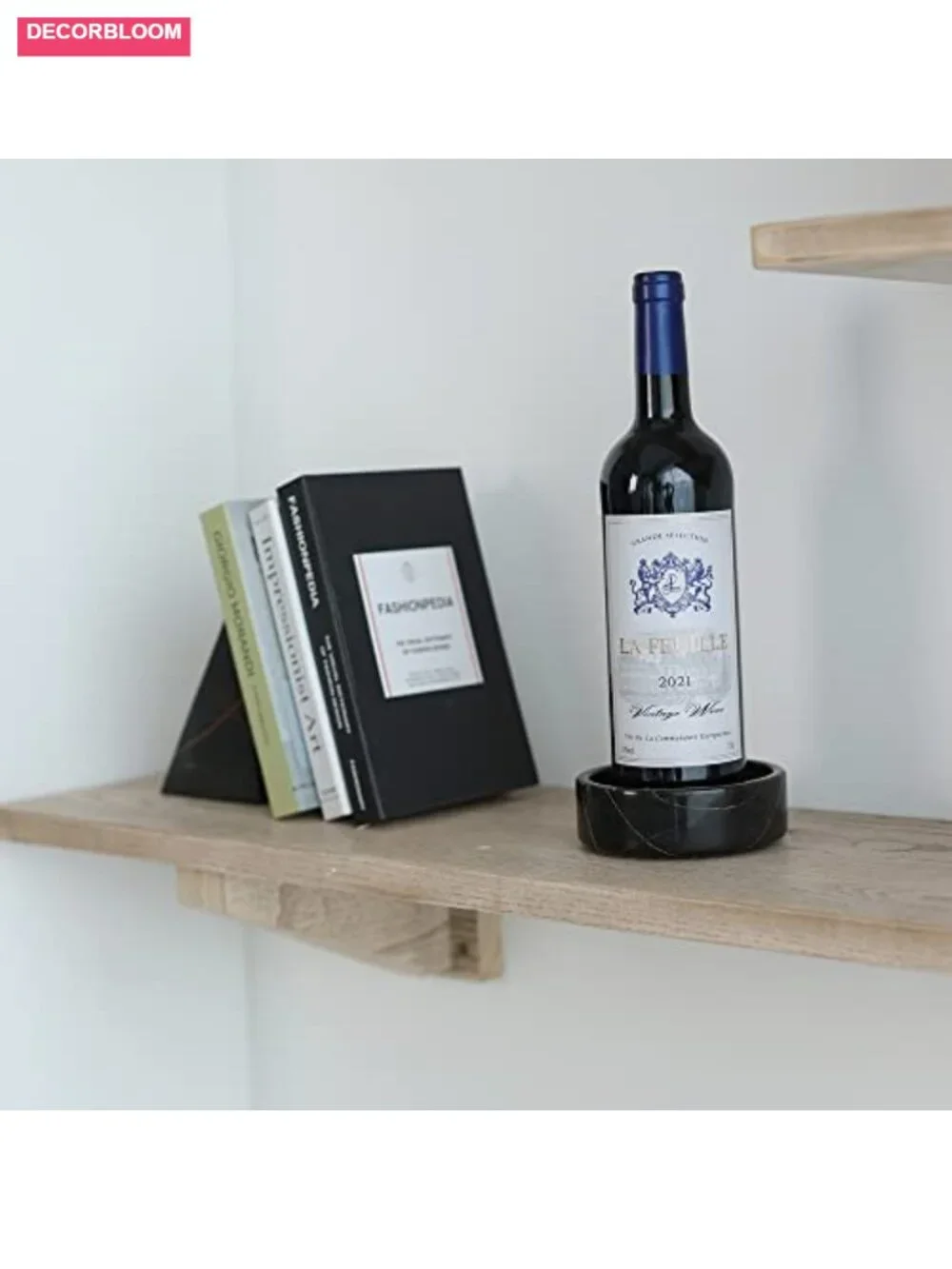 Marble Wine Bottle Coaster Holder Round Stone